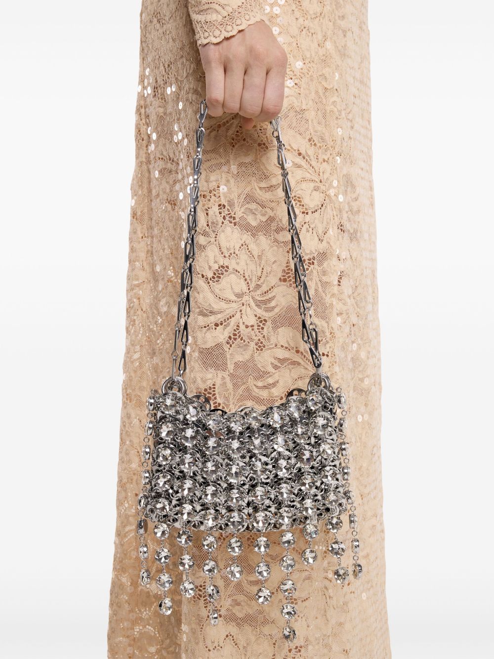 Borsa a mano sac a main in argento Rabanne - donna 