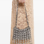 Borsa a mano sac a main in argento Rabanne - donna 