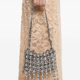 Borsa a mano sac a main in argento Rabanne - donna 