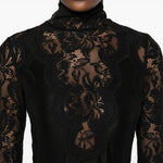 Abito lungo in pizzo in nero Rabanne - donna 