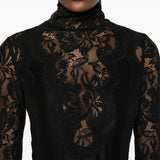 Abito lungo in pizzo in nero Rabanne - donna 