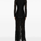 Abito lungo in pizzo in nero Rabanne - donna 