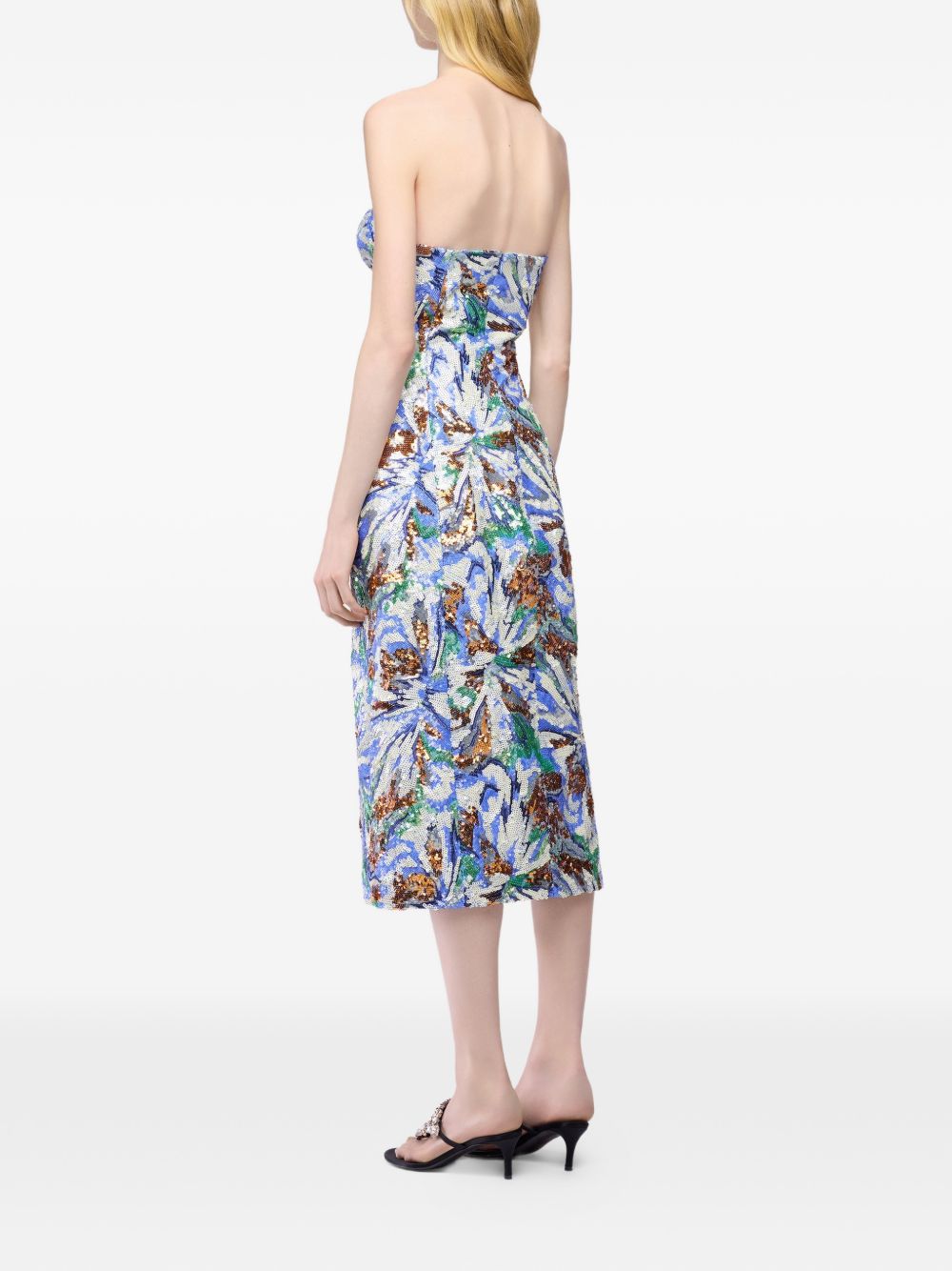 Abito midi con paillettes multicolore Rabanne - donna 