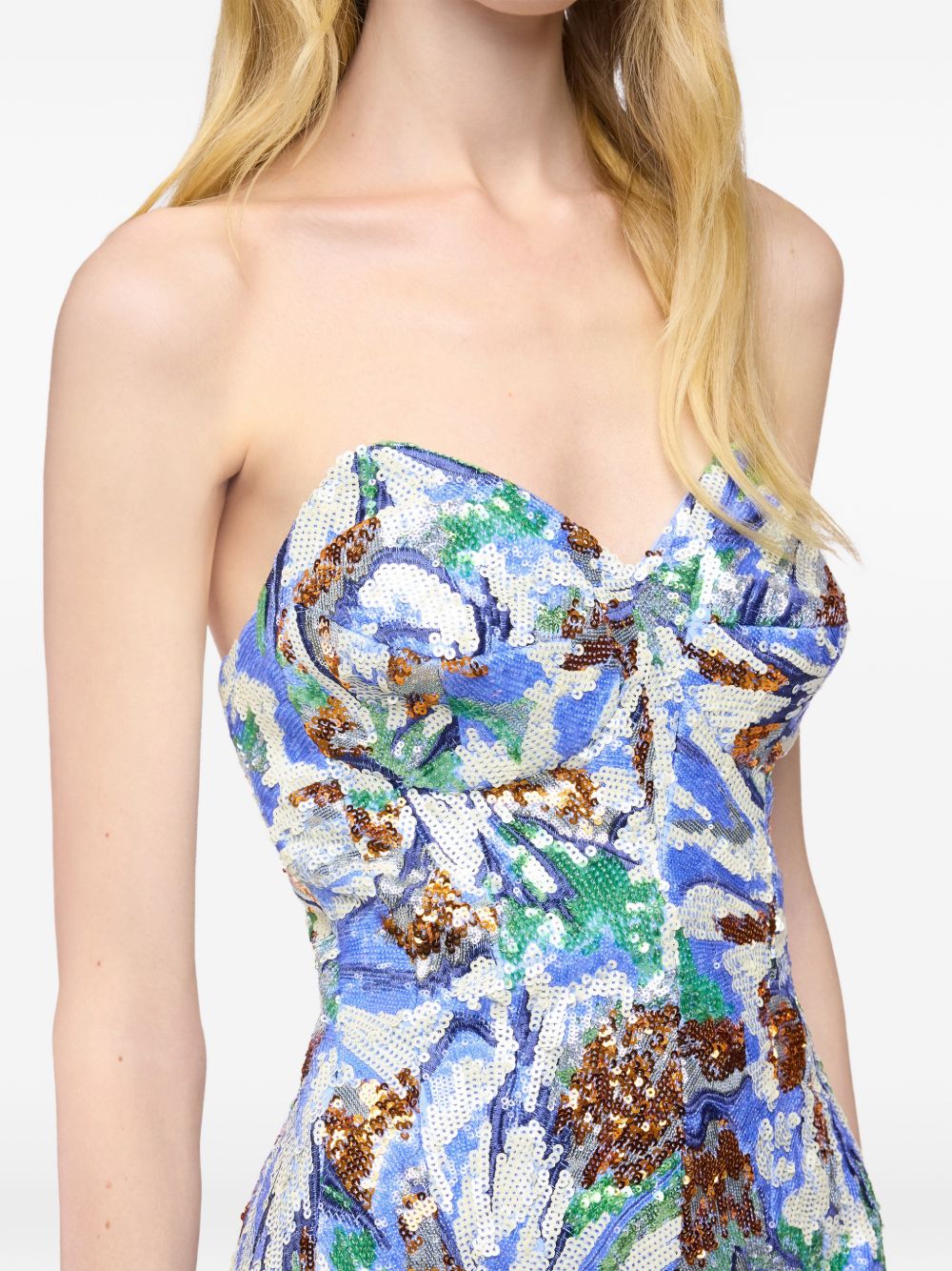 Abito midi con paillettes multicolore Rabanne - donna 
