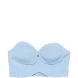 Top bralette in azzurro rabanne - donna 