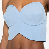 Top bralette in azzurro rabanne - donna 