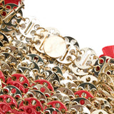 BORSA A SPALLA Nano bicolor 1969 con fiori in rosso e oro Rabanne - donna 