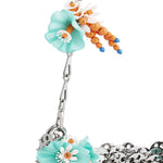 BORSA A SPALLA Nano bicolor 1969 con fiori in argento Rabanne - donna 