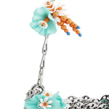 BORSA A SPALLA Nano bicolor 1969 con fiori in argento Rabanne - donna 