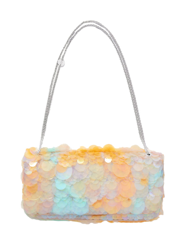 Borsa con paillettes multicolore Rabanne - donna 