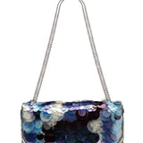 Borsa a spalla con paillettes multicolore 