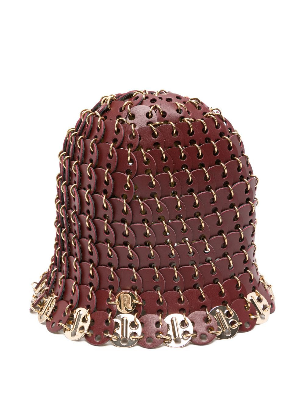 Cappello a secchiello in mesh mettalica in marrone Rabanne - donna 