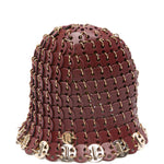 Cappello a secchiello in mesh mettalica in marrone Rabanne - donna 