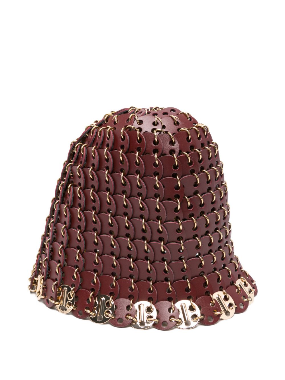 Cappello a secchiello in mesh mettalica in marrone Rabanne - donna 