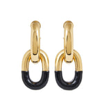 Orecchini XL in oro e nero Rabanne - donna 