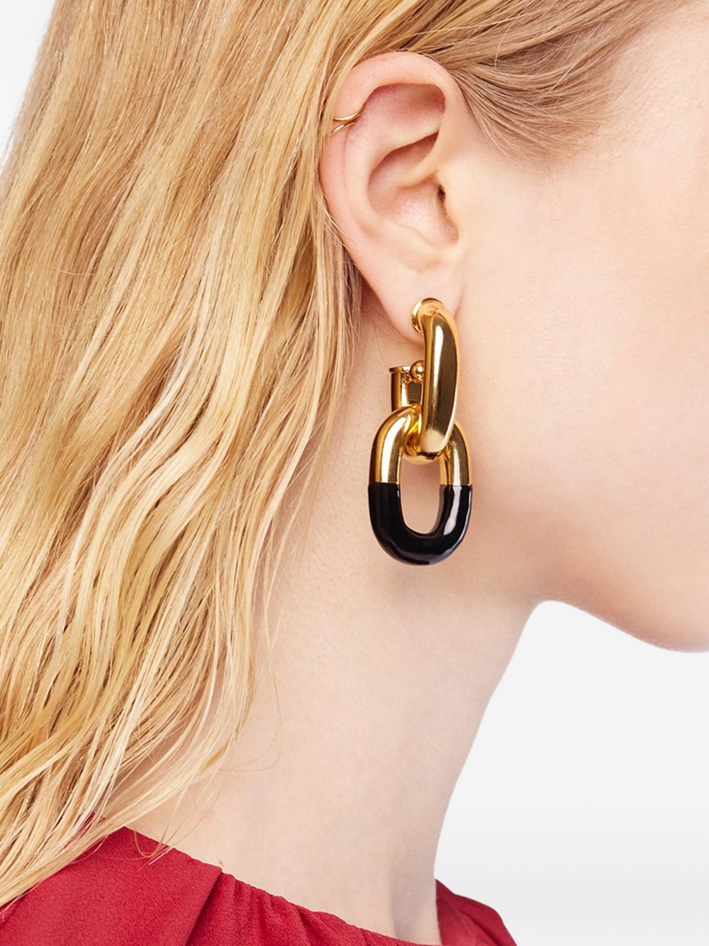 Orecchini XL in oro e nero Rabanne - donna 