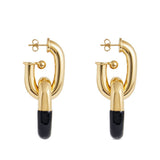 Orecchini XL in oro e nero Rabanne - donna 