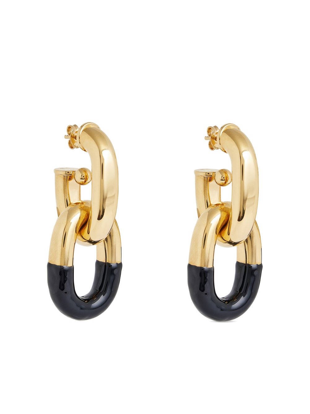 Orecchini XL in oro e nero Rabanne - donna 