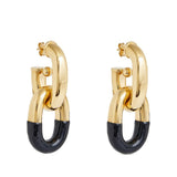Orecchini XL in oro e nero Rabanne - donna 
