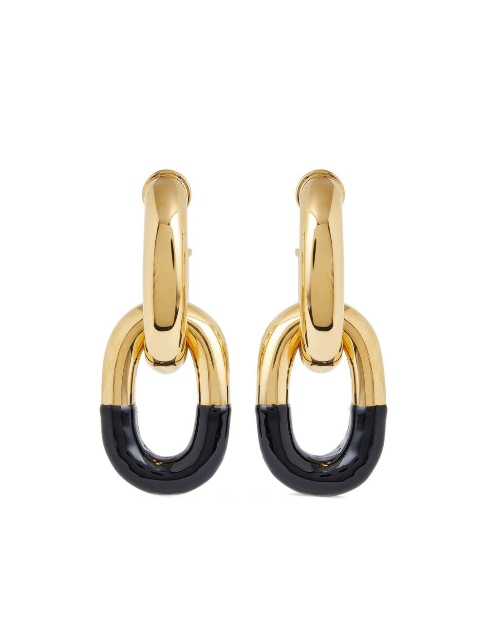Orecchini XL in oro e nero Rabanne - donna 