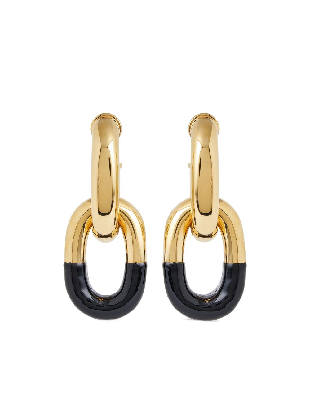 Orecchini XL in oro e nero Rabanne - donna 