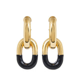Orecchini XL in oro e nero Rabanne - donna 