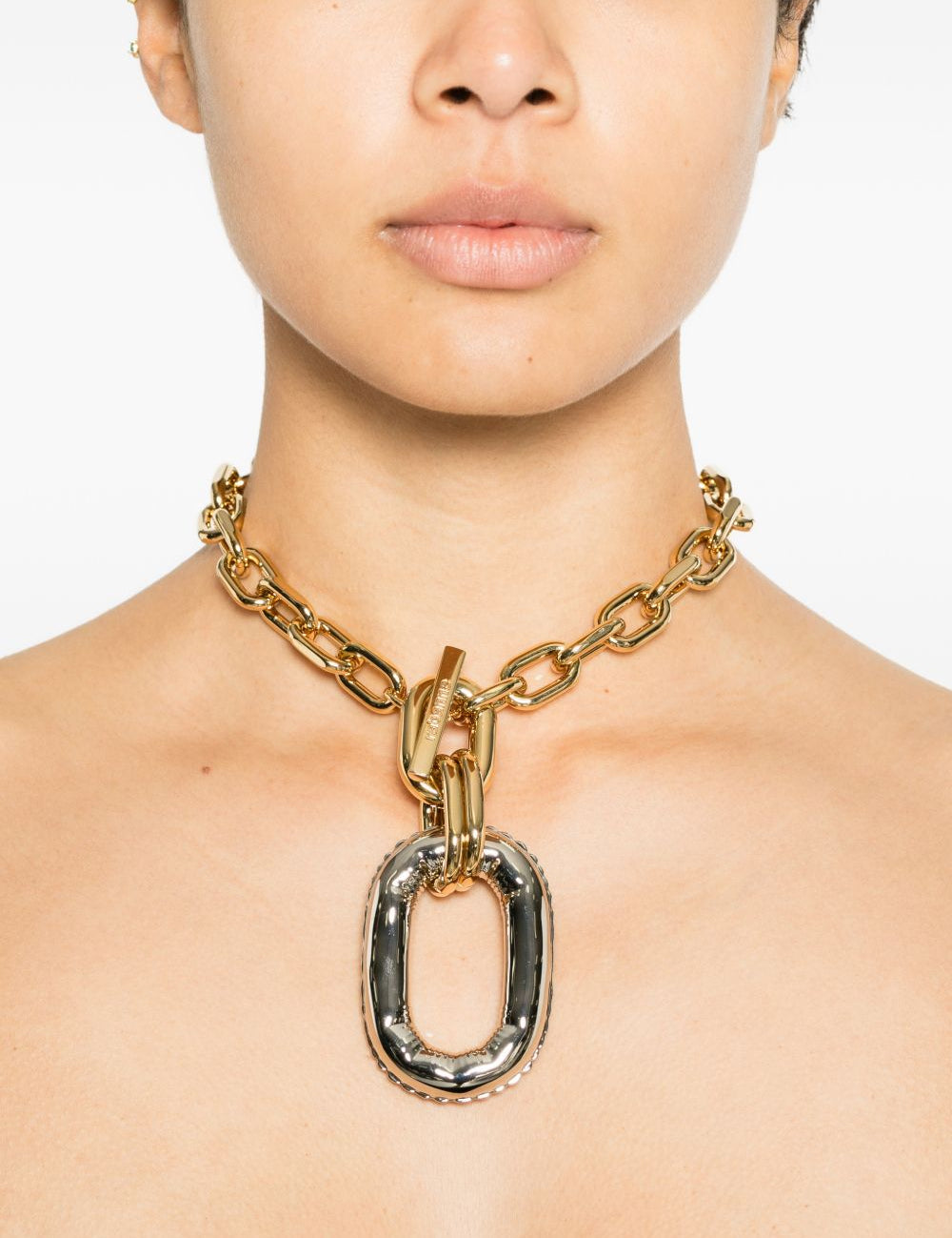 Collana a catena chunky in oro Rabanne - donna 