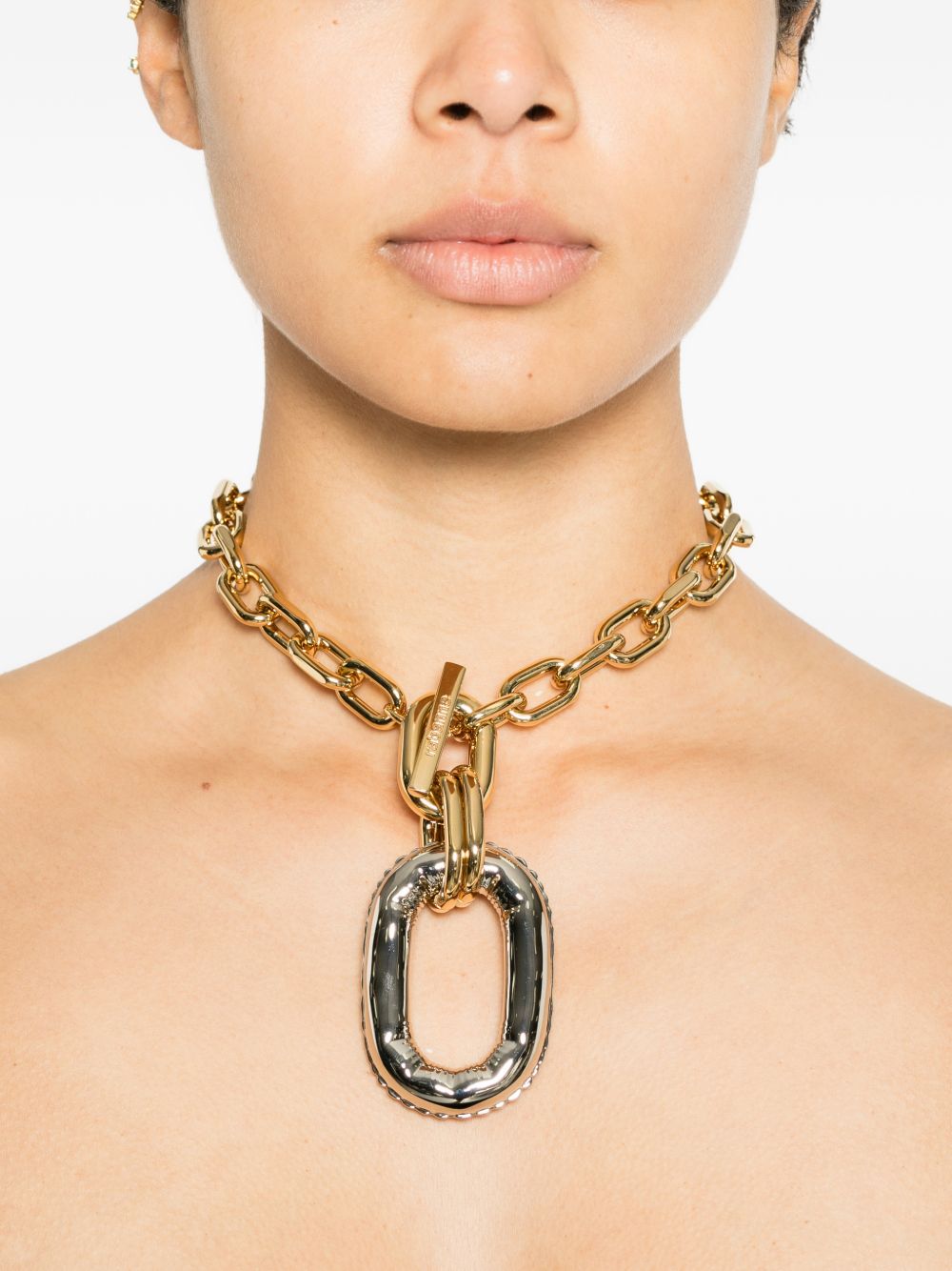 Collana a catena chunky in oro Rabanne - donna 