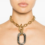 Collana a catena chunky in oro Rabanne - donna 