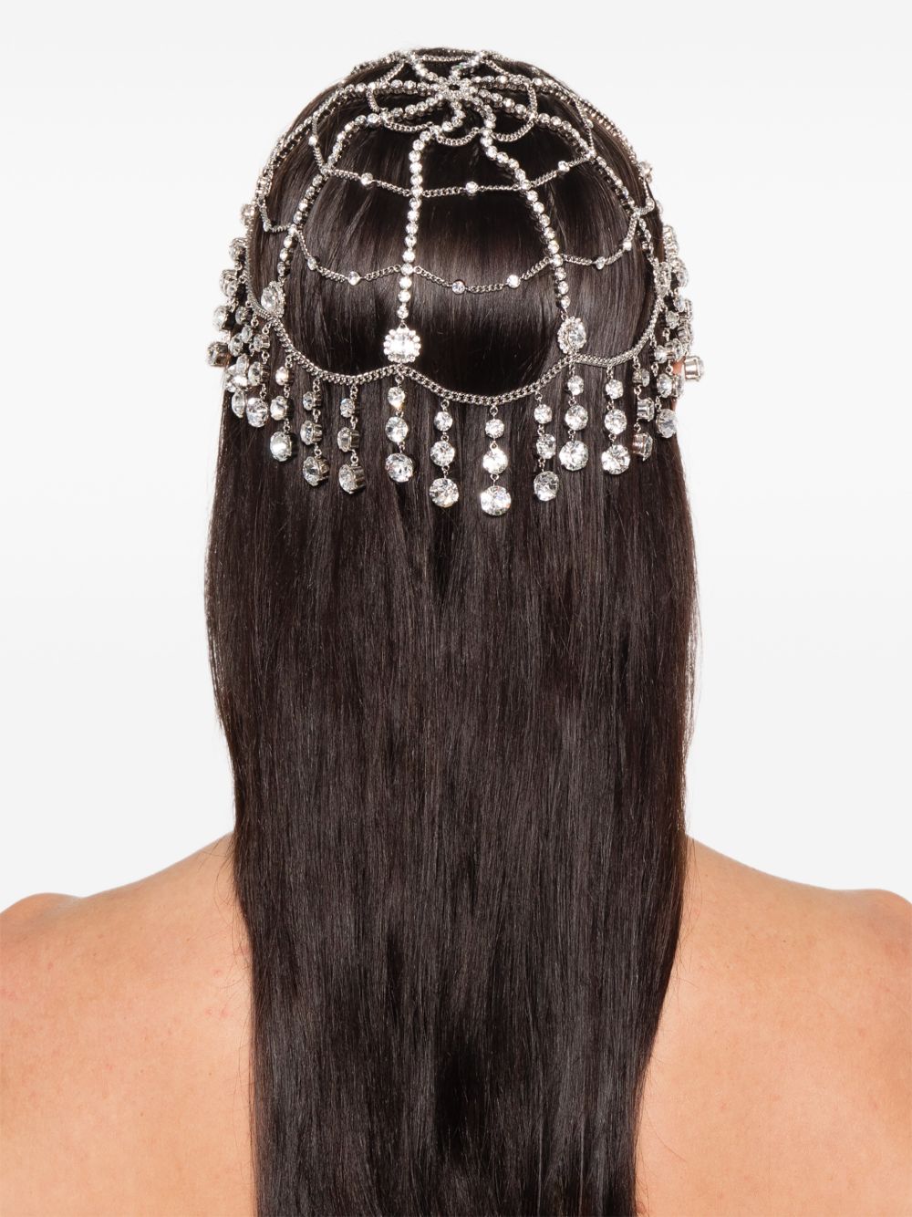 Copricapo con catena di cristallo in argento Rabanne - donna 