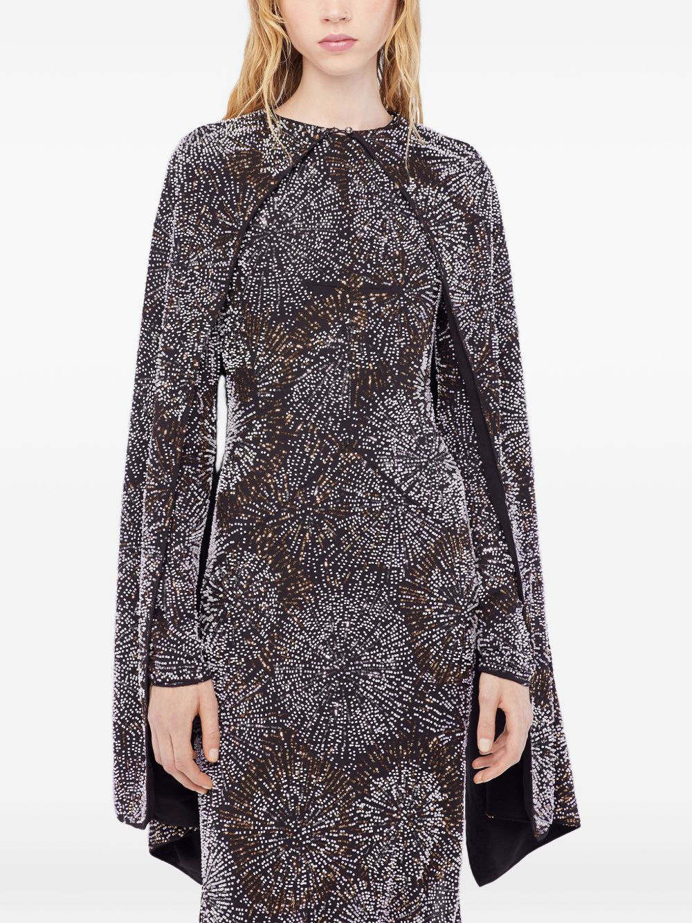 Abito con perline in nero Rabanne - donna 