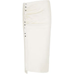 Gonna midi con arricciatura in pelle bianca Rabanne - donna 