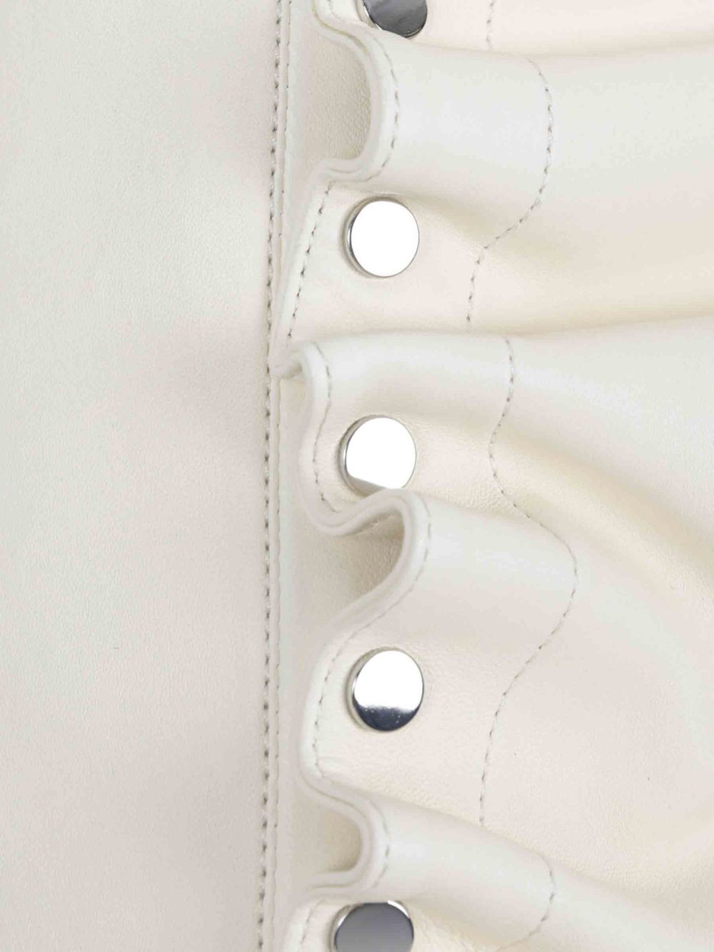 Gonna midi con arricciatura in pelle bianca Rabanne - donna 