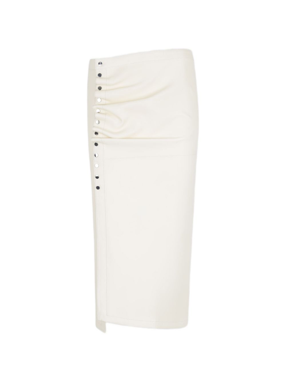 Gonna midi con arricciatura in pelle bianca Rabanne - donna 