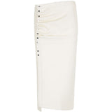 Gonna midi con arricciatura in pelle bianca Rabanne - donna 
