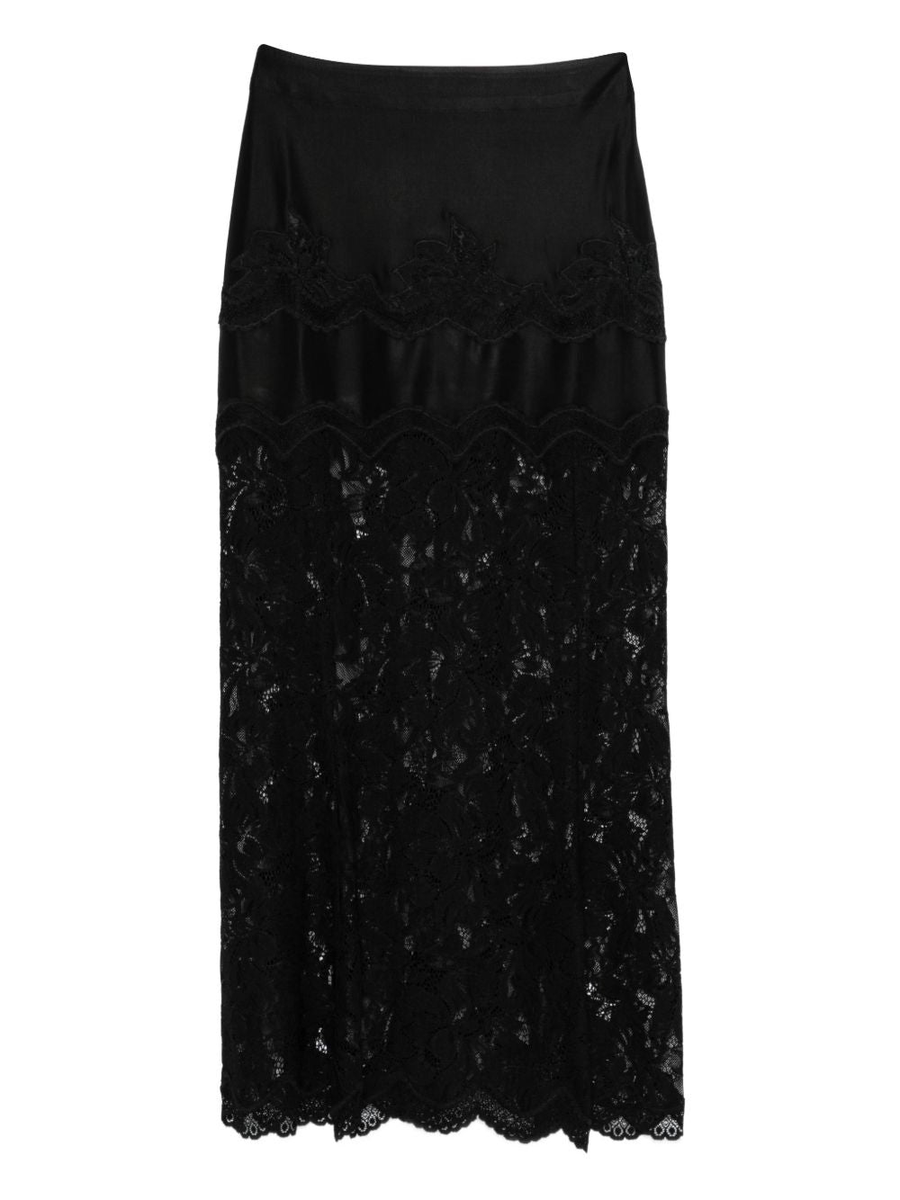 Gonna lunga dettaglio in pizzo nero Rabanne - donna 