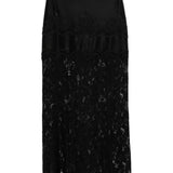 Gonna lunga dettaglio in pizzo nero Rabanne - donna 