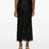 Gonna lunga dettaglio in pizzo nero Rabanne - donna 