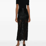 Gonna lunga dettaglio in pizzo nero Rabanne - donna 