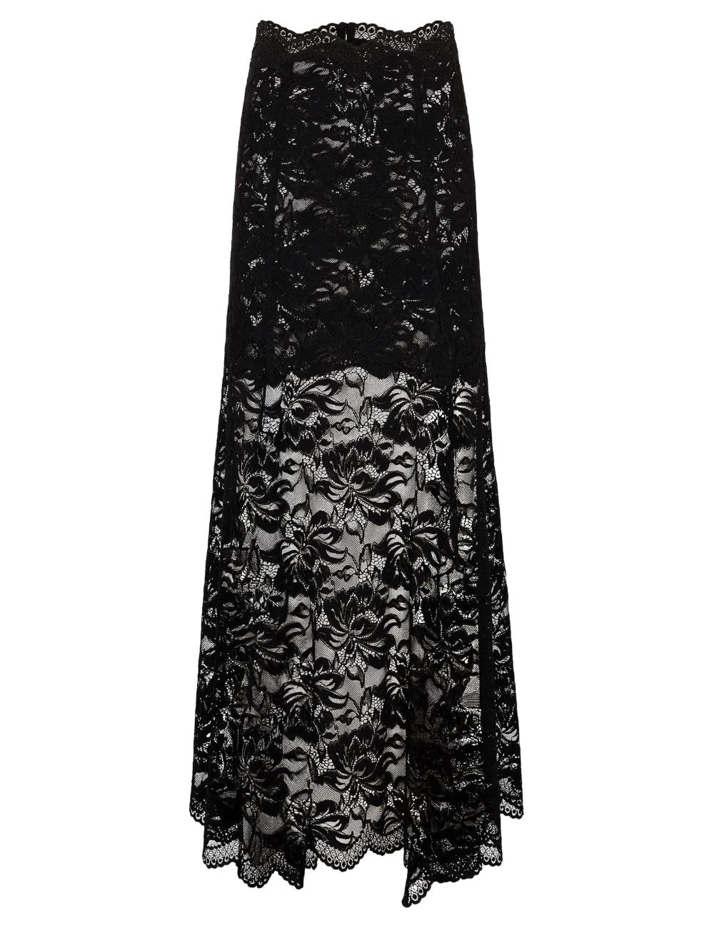 Gonna lunga in pizzo nero Rabanne - donna 