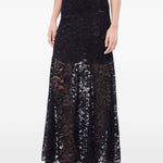 Gonna lunga in pizzo nero Rabanne - donna 