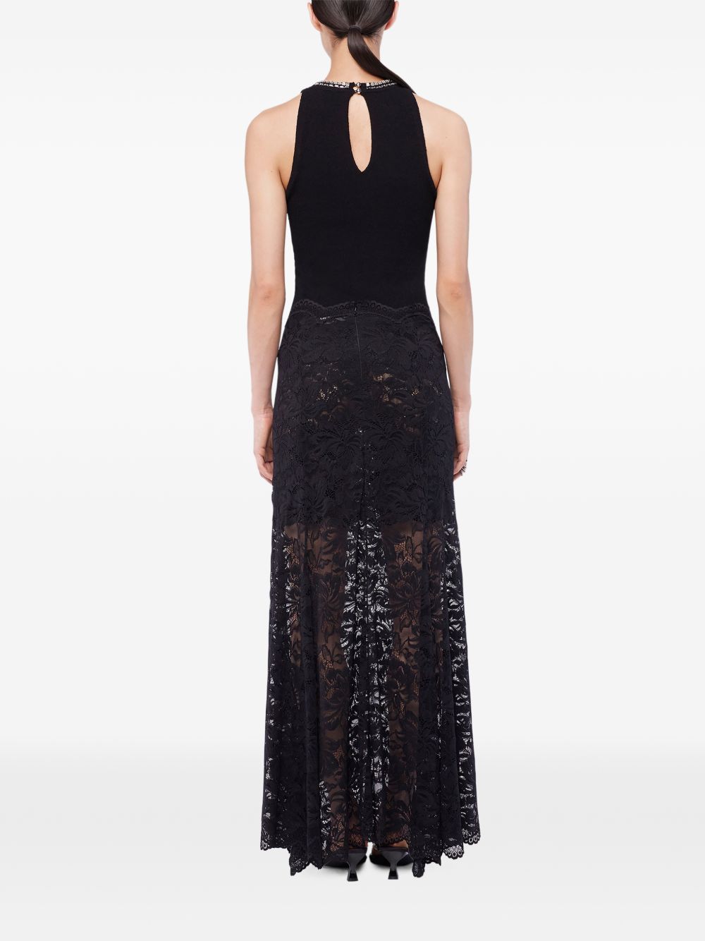 Gonna lunga in pizzo nero Rabanne - donna 