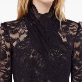 Abito lungo in pizzo nero Rabanne - donna 