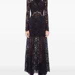 Abito lungo in pizzo nero Rabanne - donna 