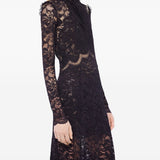 Abito lungo in pizzo nero Rabanne - donna 