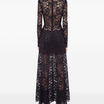 Abito lungo in pizzo nero Rabanne - donna 