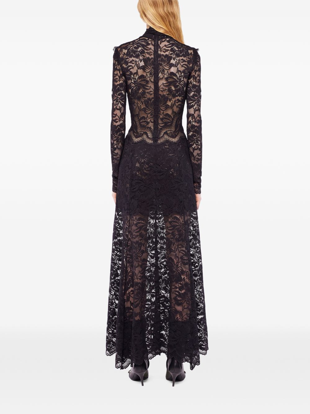 Abito lungo in pizzo nero Rabanne - donna 