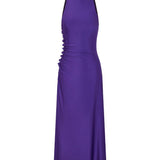 Abito midi con drappeggio in viola Rabanne - donna 