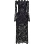 Abito in pizzo con paillettes in nero Rabanne - donna 