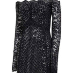 Abito in pizzo con paillettes in nero Rabanne - donna 